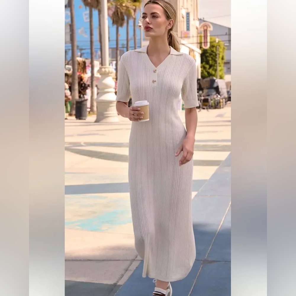 Varley Andrea Pointelle Knit Dress